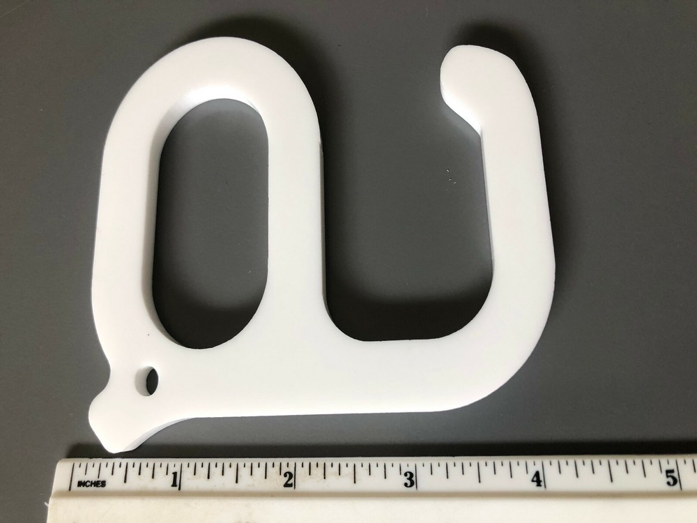 Touchless PPE Door Hook - White - Full sized