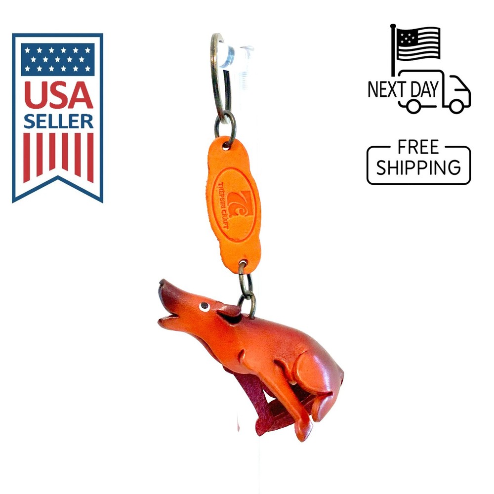 Wolf Handmade Leather Keyring