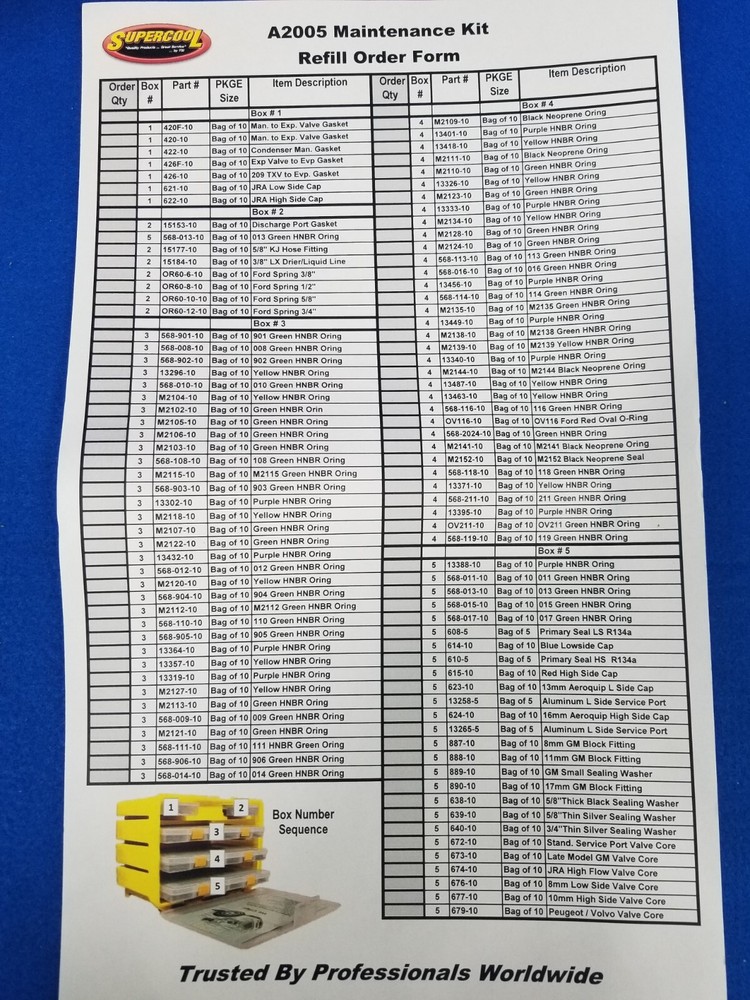 SUPERCOOL A2005 A/C Maintenance Assortment,Universal