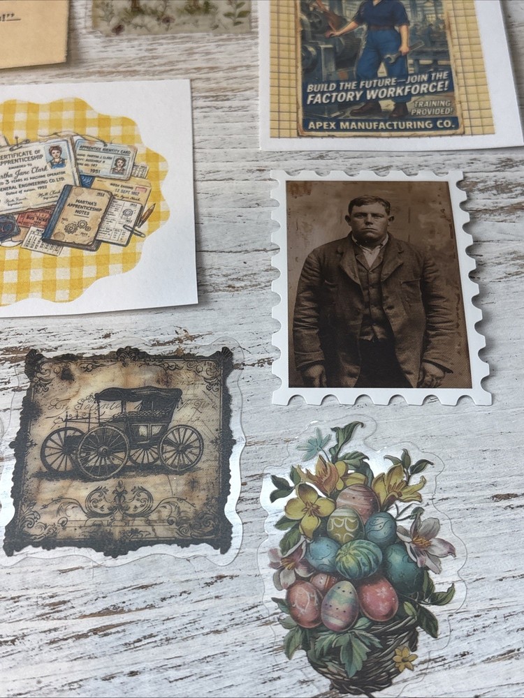 12Pc Assorted Ephemera Pack For Scrapbook Junk Journal Mixed Media Crafts (529)
