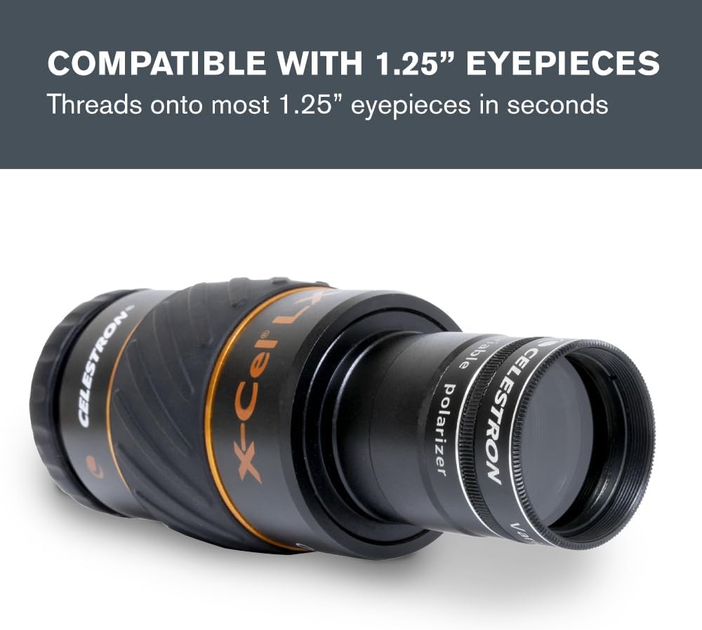 Celestron 94107 Variable Polarizing Moon Filter - Reduces Brightness and Glare
