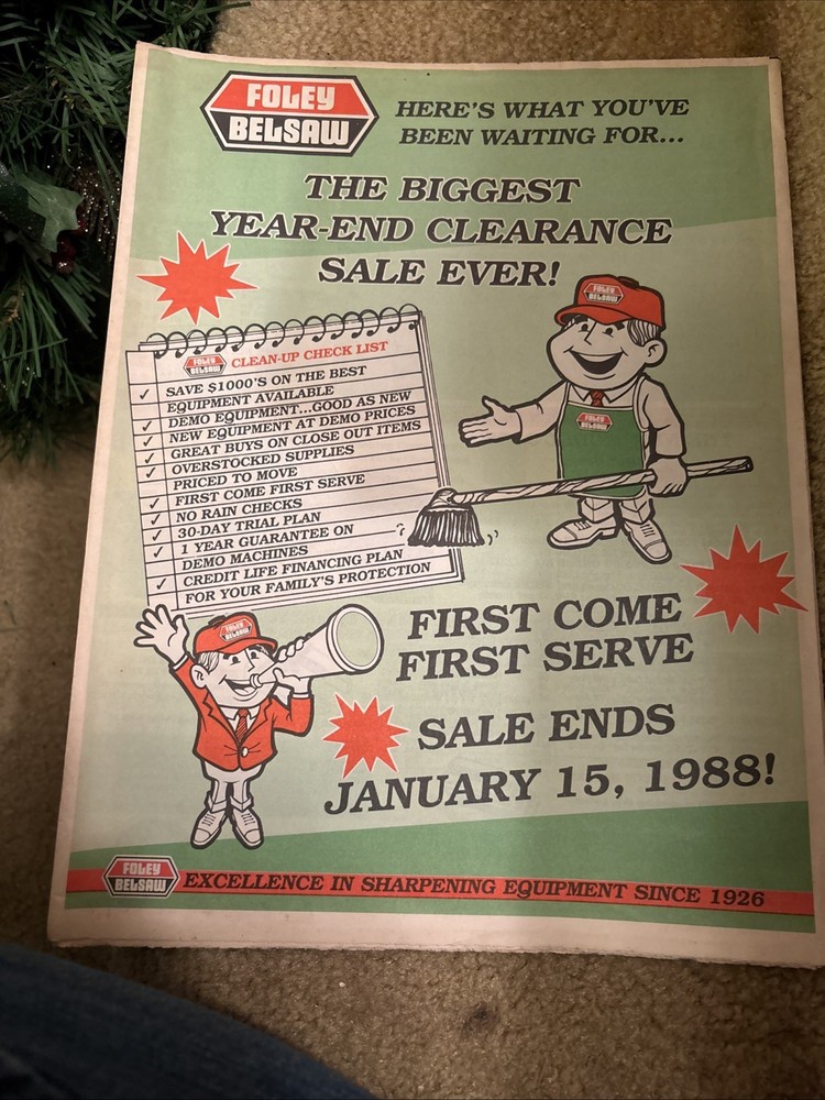 Sharpening Products advertisement 1988, foley belsaw