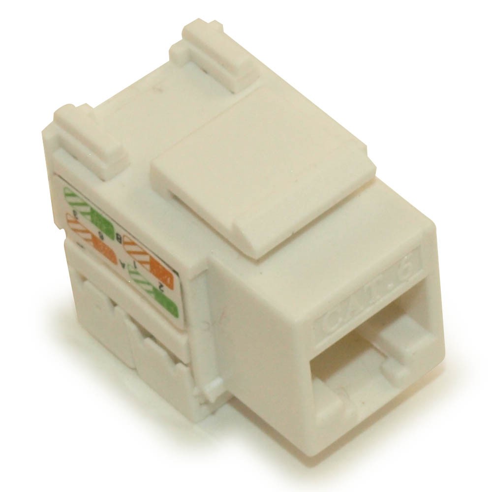 Keystone Jack Insert/Punch-down - Cat 6 RJ45 Networking White