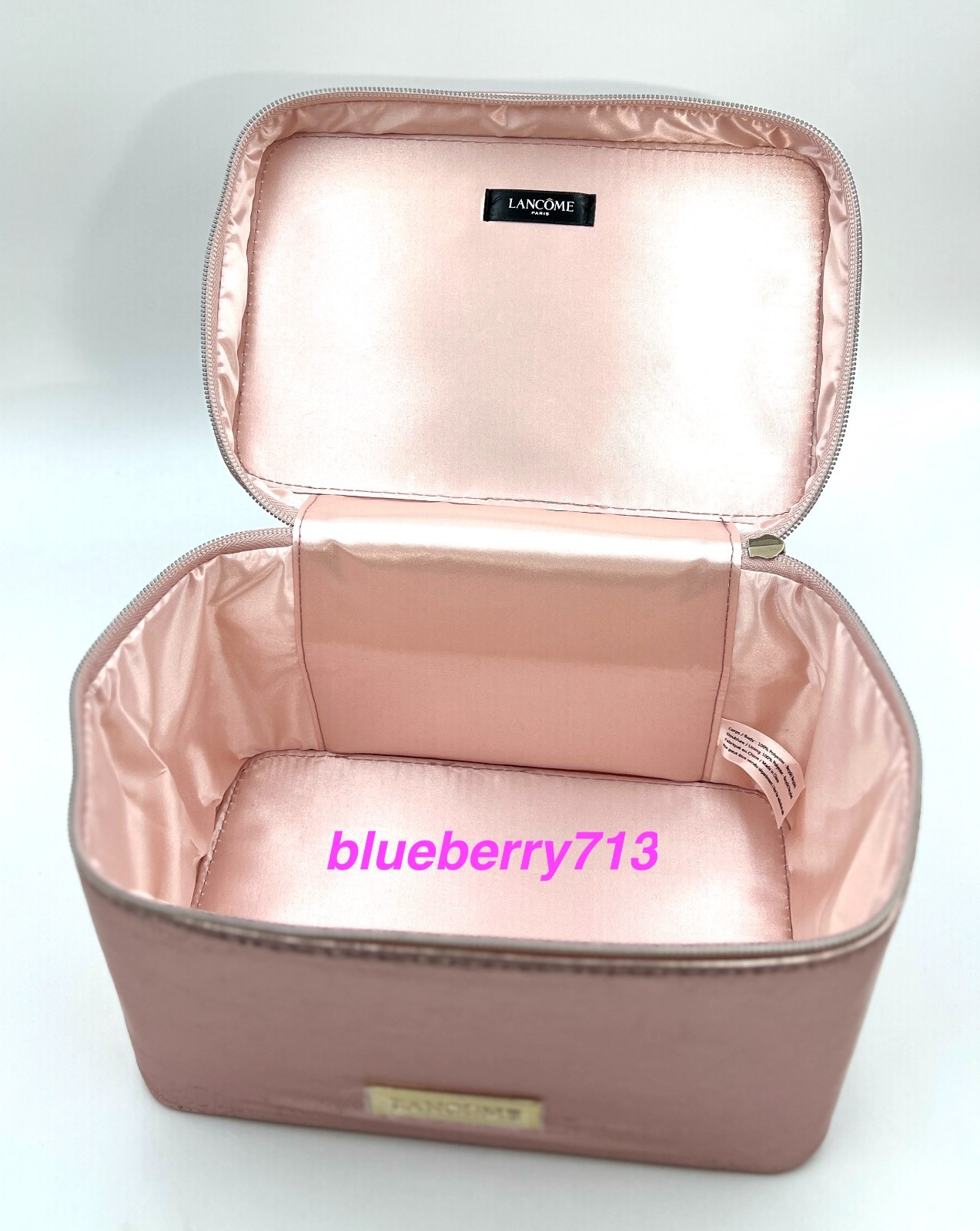 New! Lancome Makeup Bag Case Metallic Pink ~ 2025 limited Edition~ with Handle