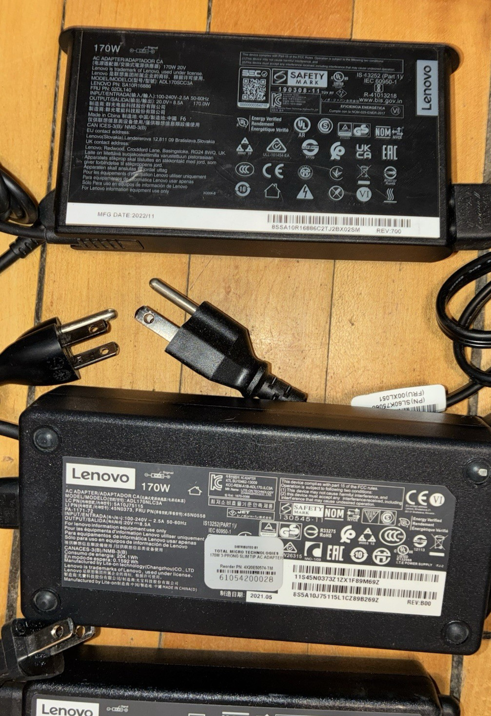 Lenovo 45W 65W 90W + ThinkPad Laptop Adapter Charger Yellow Slim Tip Lot of 38