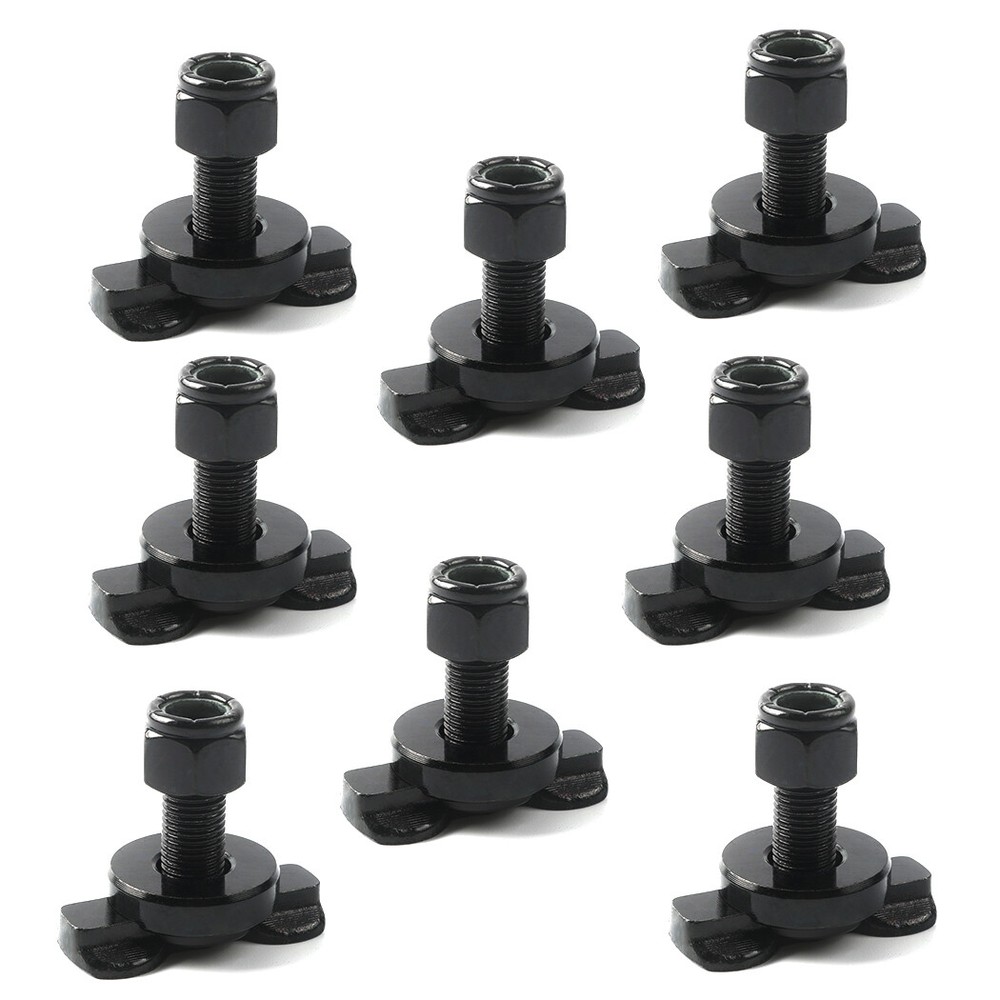 8PCS L-Track Double Lug Threaded Stud Nut Fitting Tie Down for RV Camper