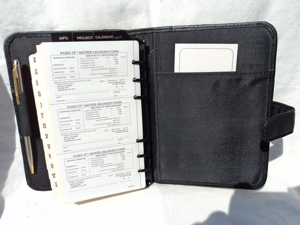 Scully Leather 1803-02 Black Leather 6-Ring Planner