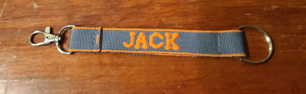 New Jack Personalized Keychain Gray and Orange