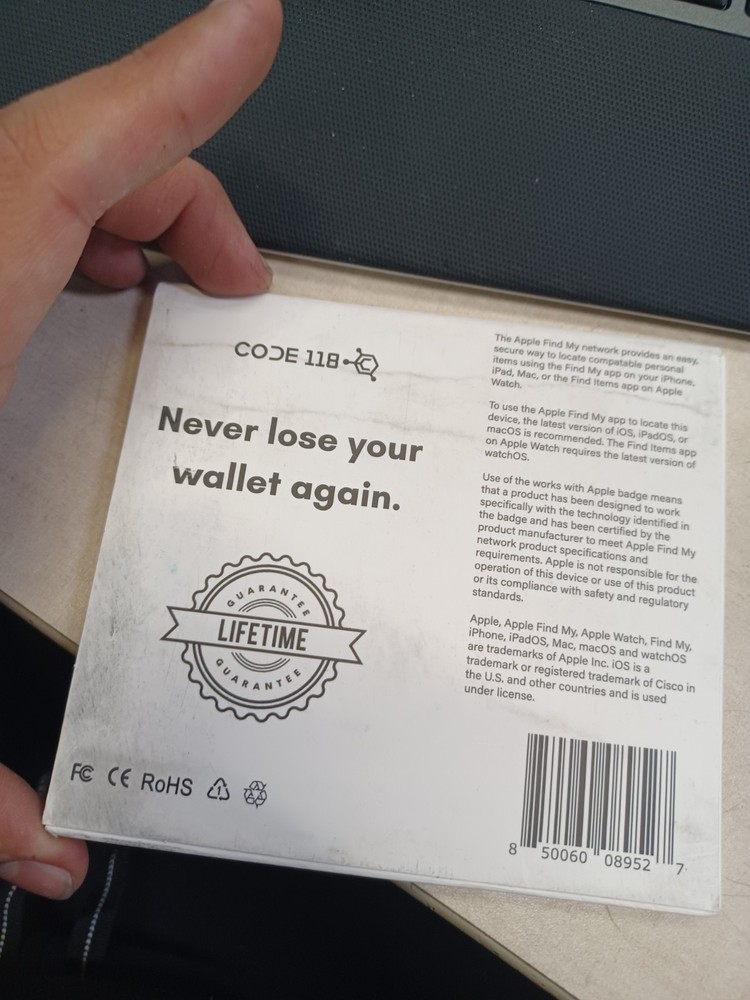 Code 118 Tracker Card - Apple Find My App 850060089527