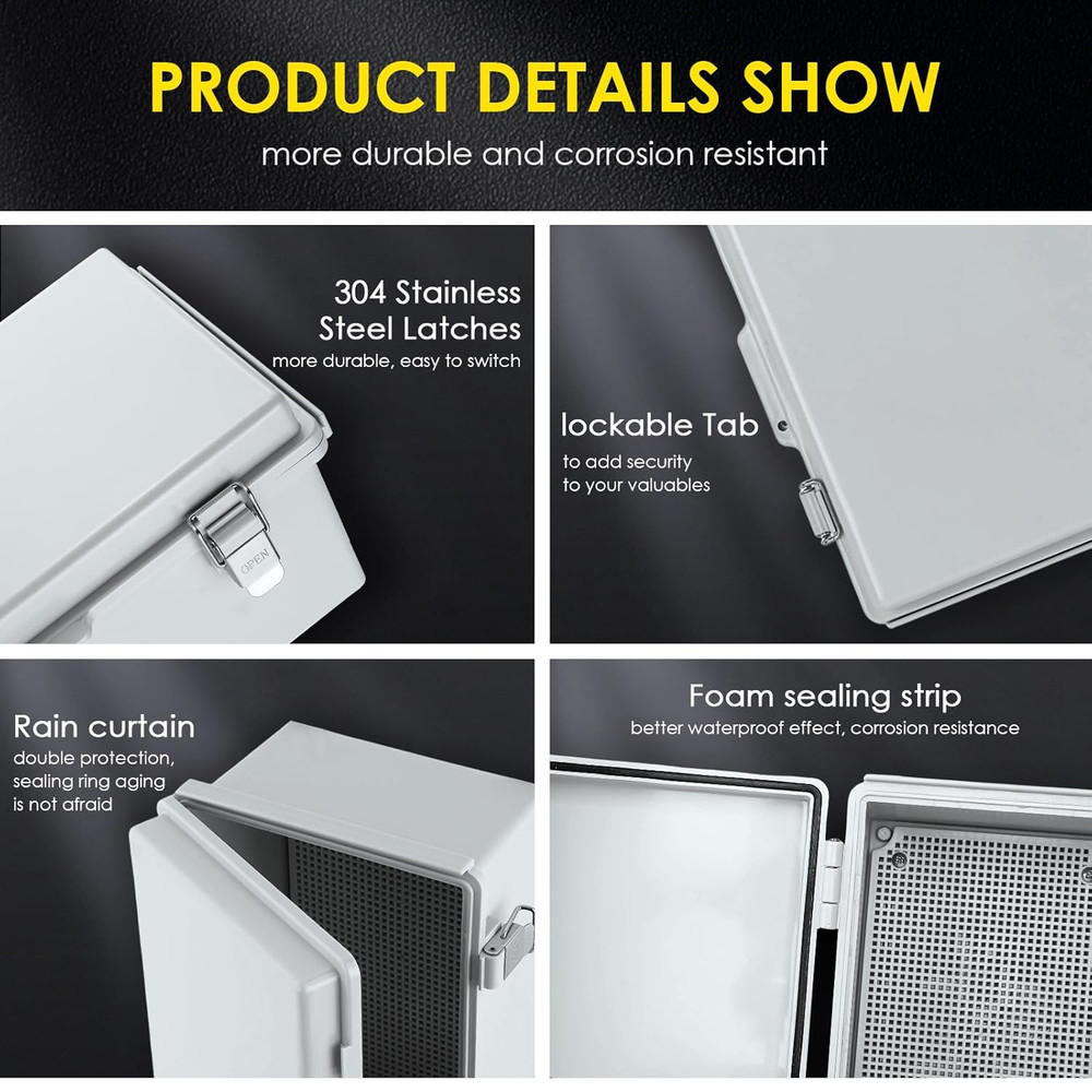 Waterproof Electrical Junction Box, IP67 Plastic Weatherproof Electrical Junctio