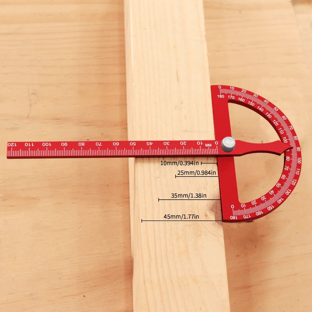 Angle Protractor Square Finder 180 Degrees Carpentry Precision Measuring Tools