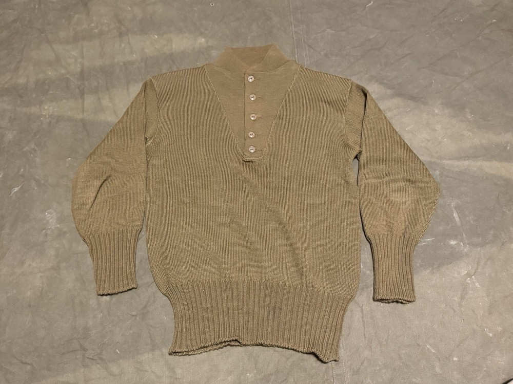 WW2 US Army 5 Button High Neck Sweater Original Size Small