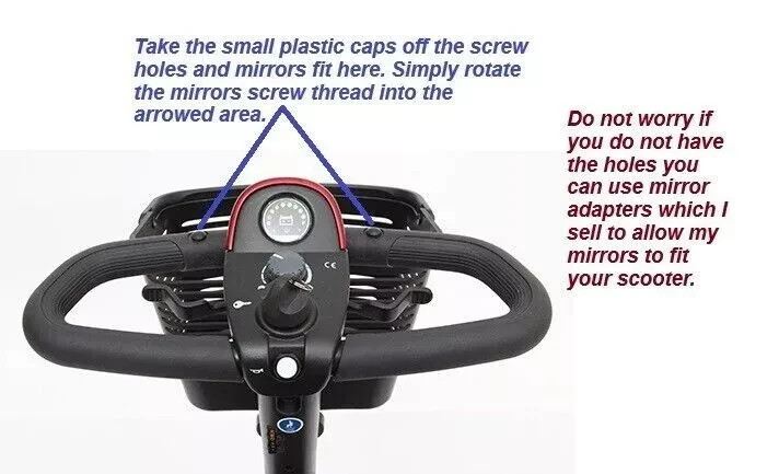 PRIDE MOBILITY SCOOTER MIRRORS 8MM SCREW THREAD