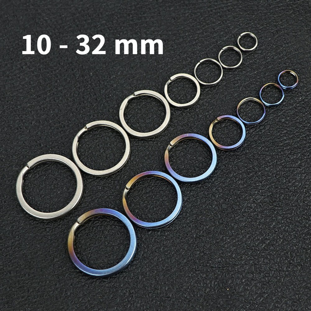 10pcs Titanium Split Rings For Keychains Keyrings Split Key Ring Key Holder