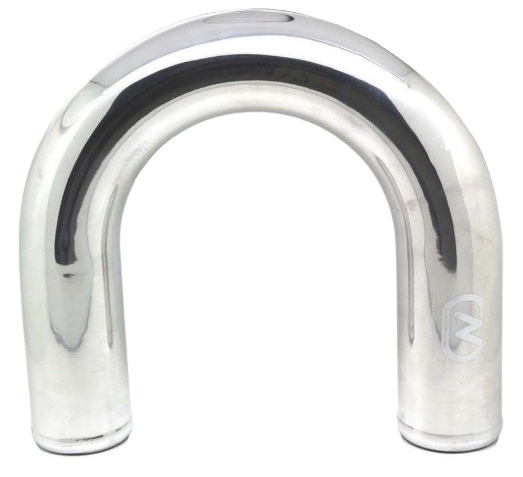 180° Polished Aluminium Universal Pipe (51mm - 80mm)