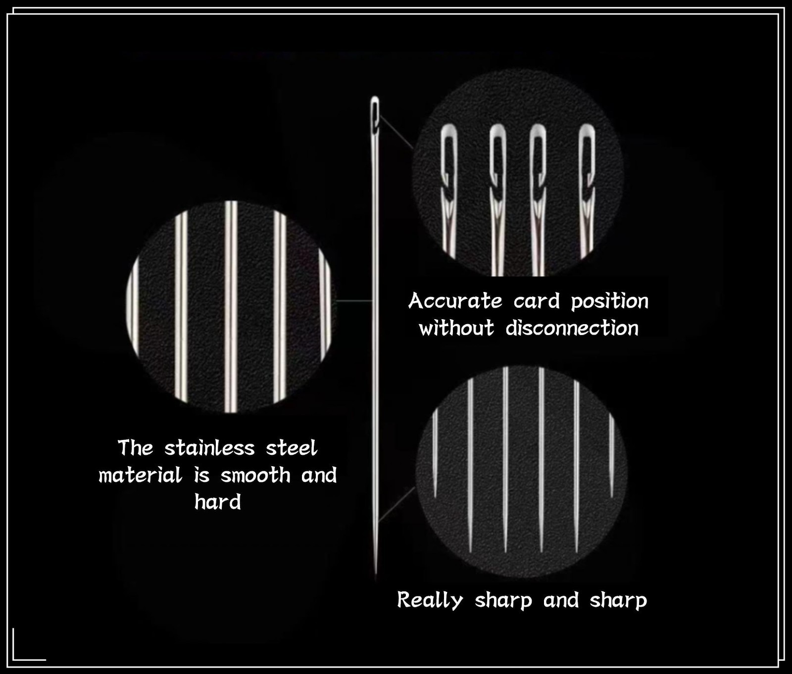 30-Pack Stainless Steel Self-Threading Needles-Opening Sewing & Darning Needles