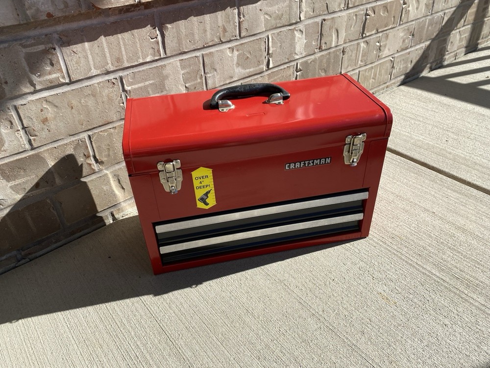Vintage NICE Craftsman 2 Two Drawer Deep Top Tool Box Red Toolbox