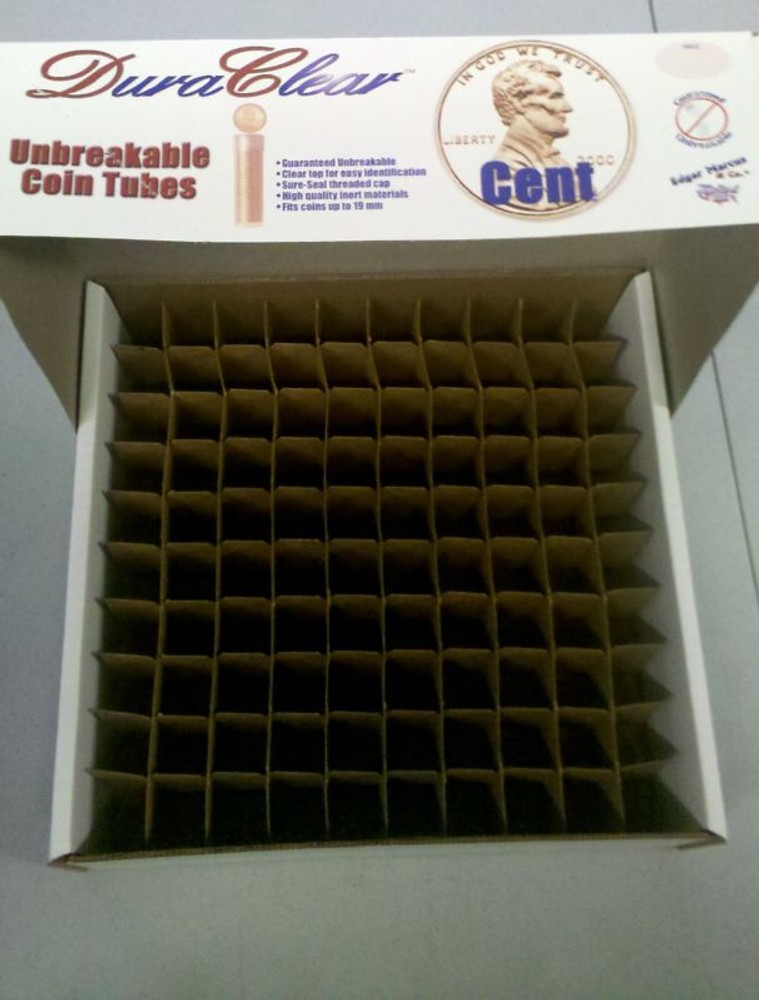 5 Empty Penny/Cent Coin Tubes Boxes Wheat Roll Storage