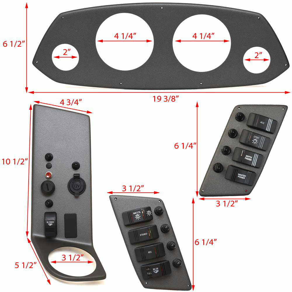 Larson Boat Dash Panel Kit 5766677 | LXH 189 IO Gray (5PC)