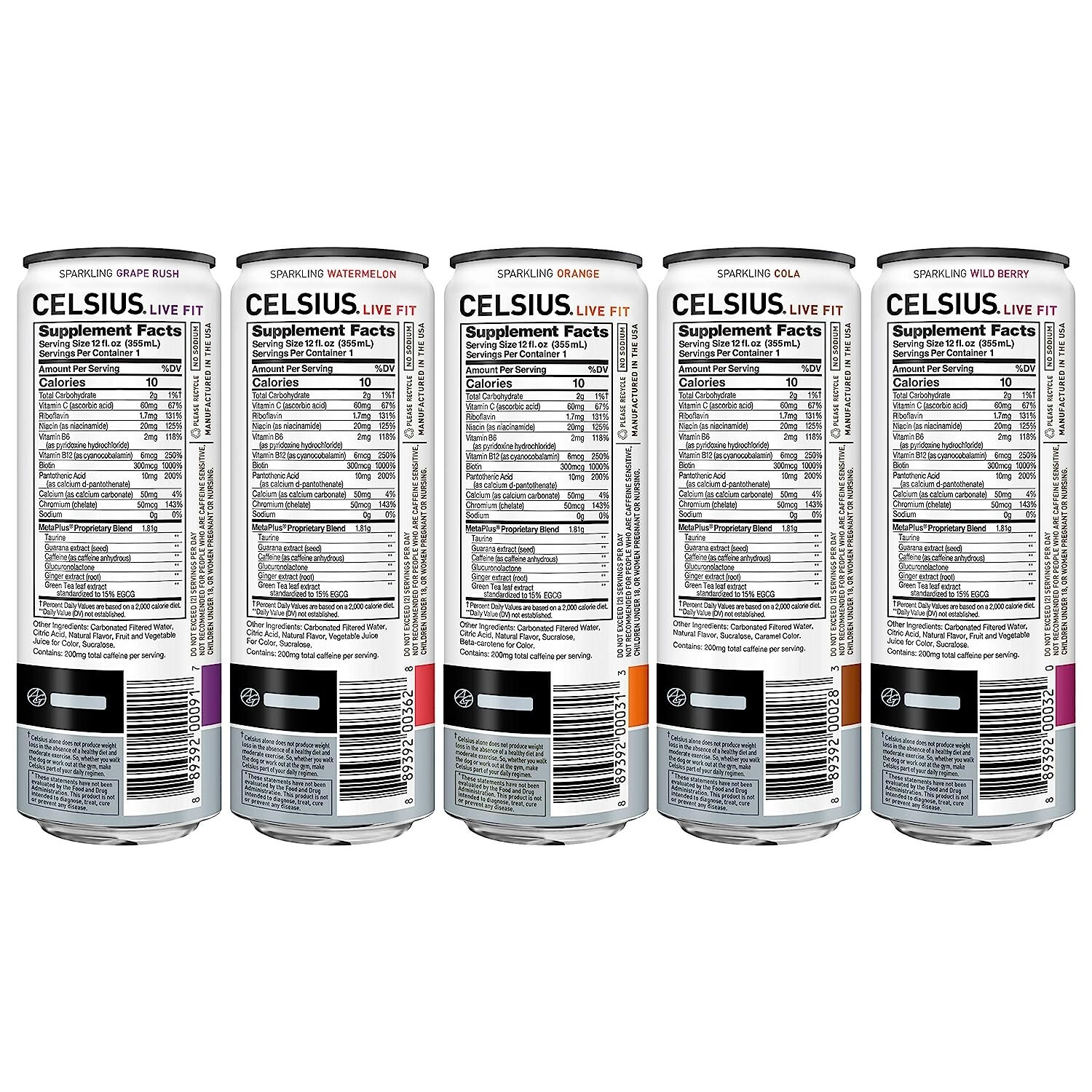 CELSIUS Sparkling Fitness Energy Drink, Zero Sugar, 12oz | Variety Pack, 12 Cans