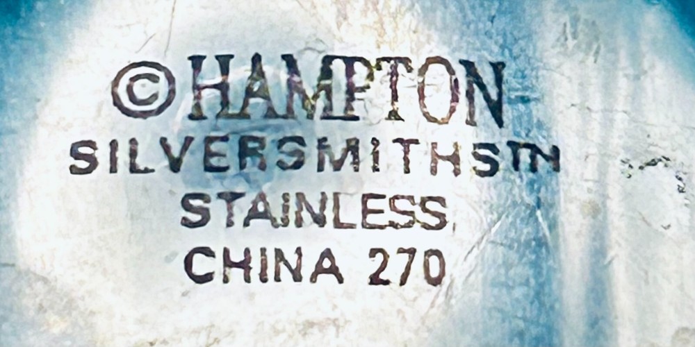 Hampton CATHAY MIRROR Teaspoon 6 7/8" Stainless Flatware Bamboo Style