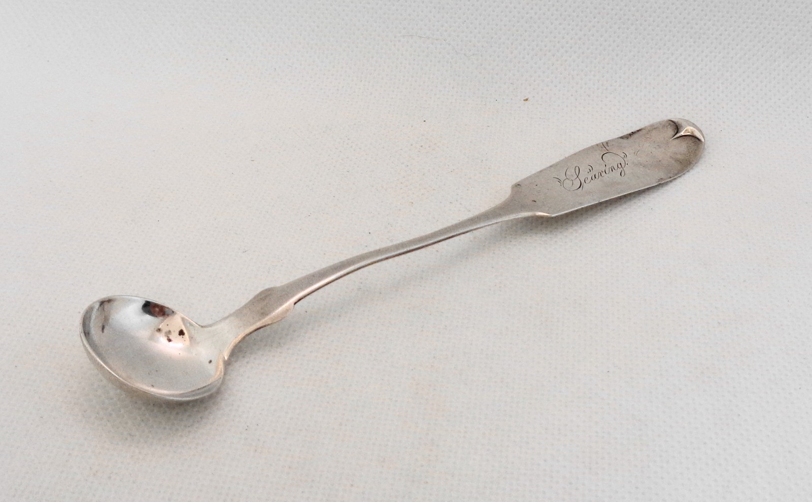 Antique Hallmarked Coin Silver Condiment Ladle Mustard 5 3/8" & 9 grams