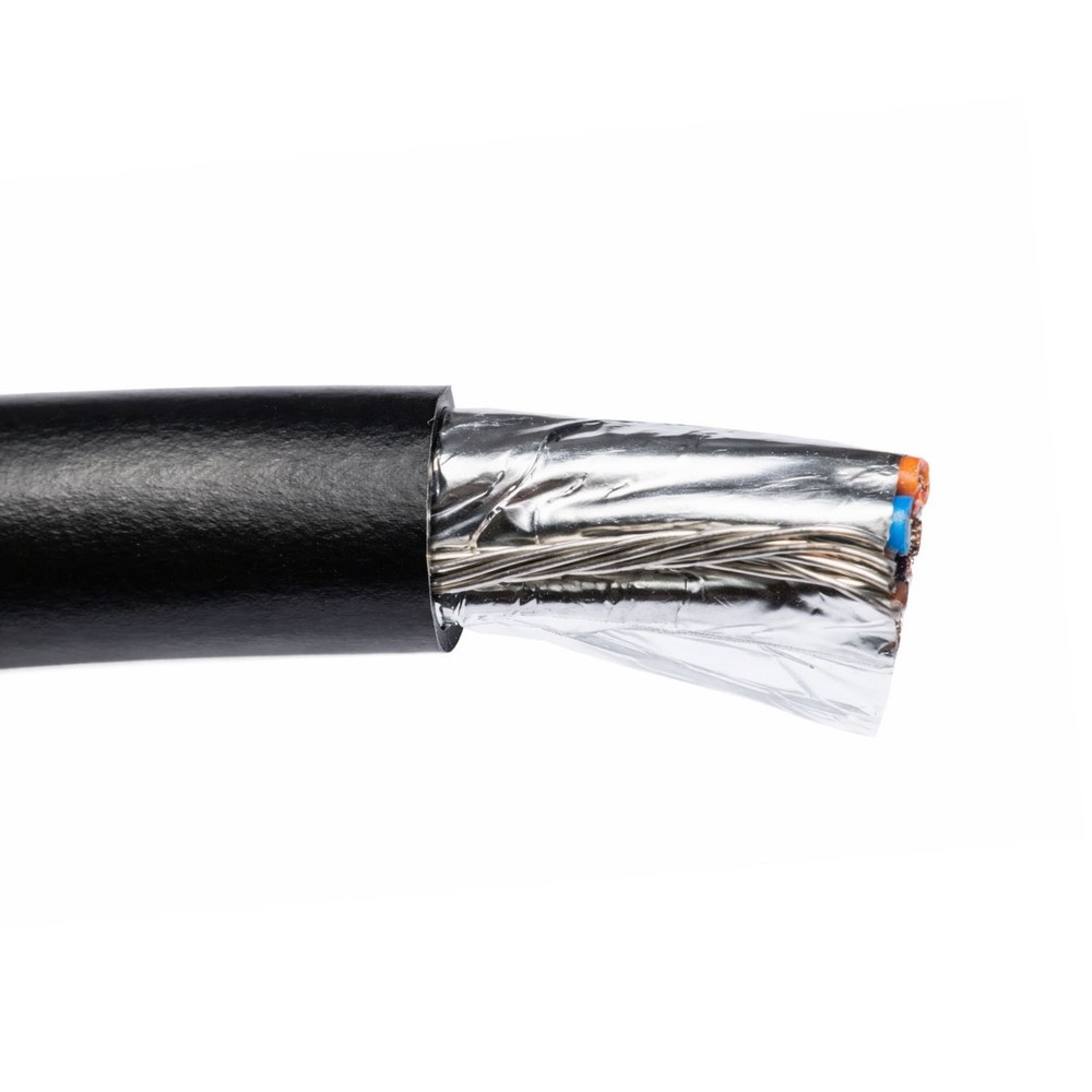 175' 16 AWG 7 Conductor Shielded VNTC Tray Cable PVC Jacket Black 600V