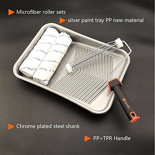 Professional Microfiber Paint Roller Set (4pc) – 9" Roller Kit with 2