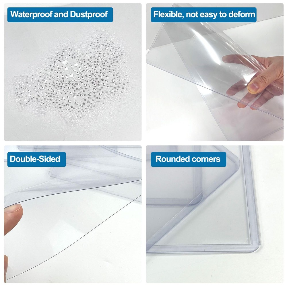 20 Pack 8.5 x 11 Hard Plastic Sheet Protectors, Rigid, Menu, Certificate