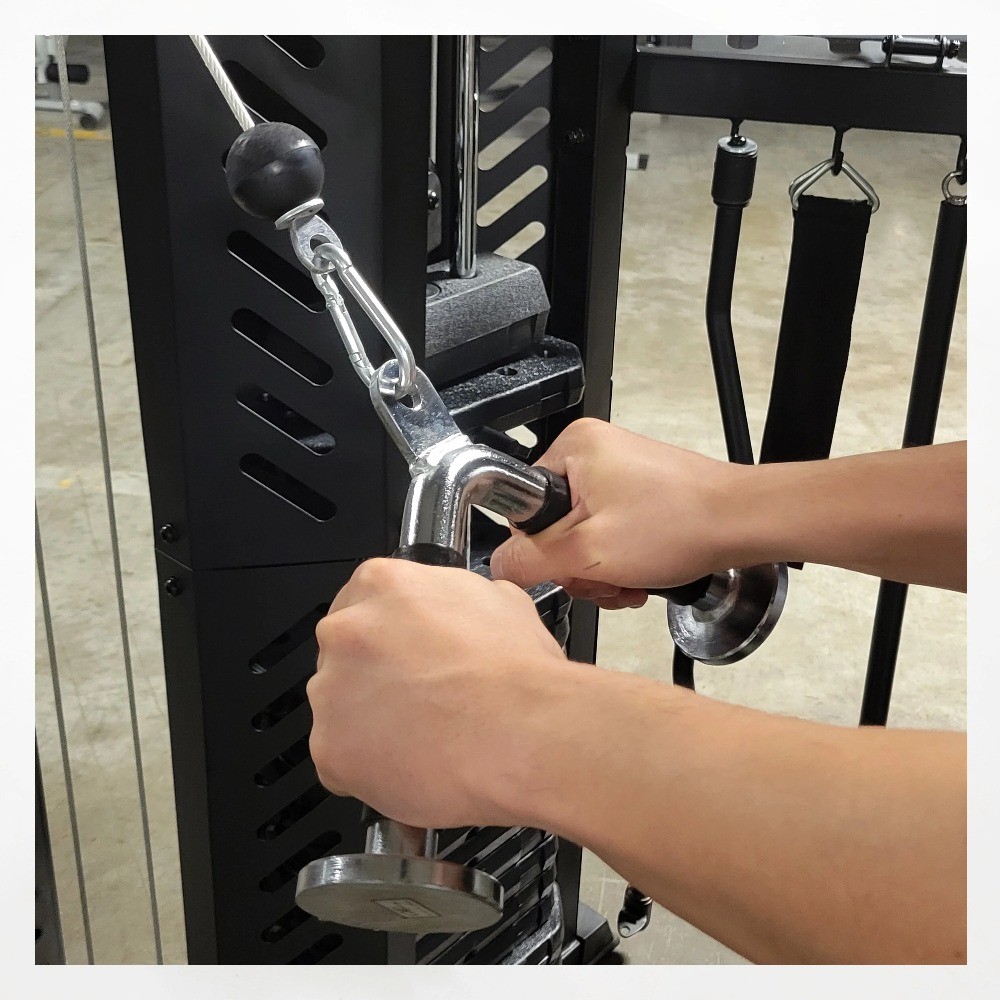 Tricep Press Down Bar with Rubber Handgrips