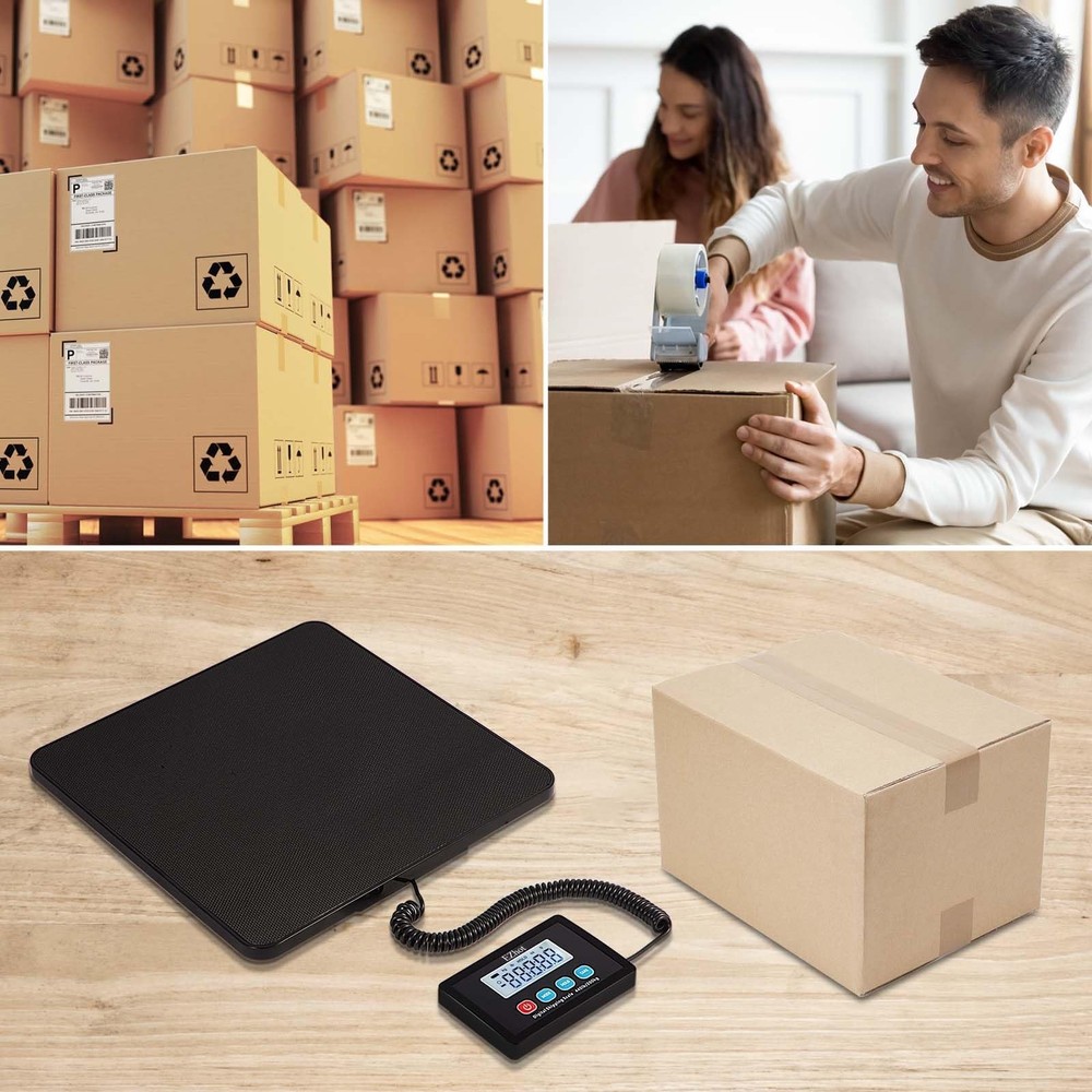 440lbs Postal Scale, Hold/Tare Function, Manual/Auto Off LCD Display, Lightwe...
