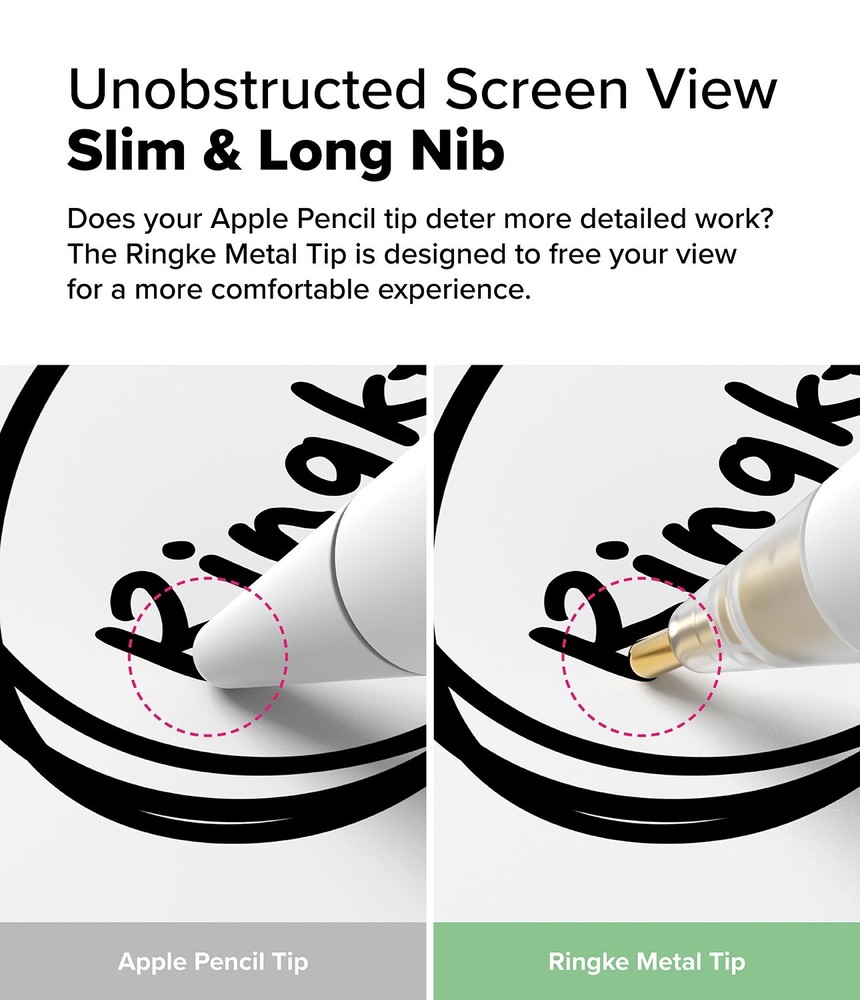 For Apple Pencil Pro 1st 2nd Gen | Ringke [Replacement Tip] Precise Enhanced Nib