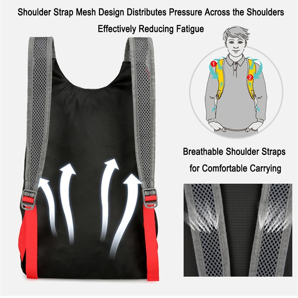 Lightweight and Thin Foldable Backpack, Climbing Bag, Hiking Daypack,15L Wate...