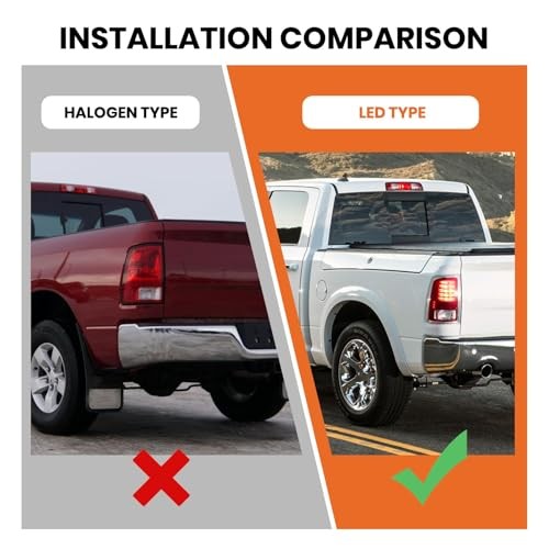 LED Tail Light Assembly Compatible with Dodge Ram 1500 2013 Left Driver Side