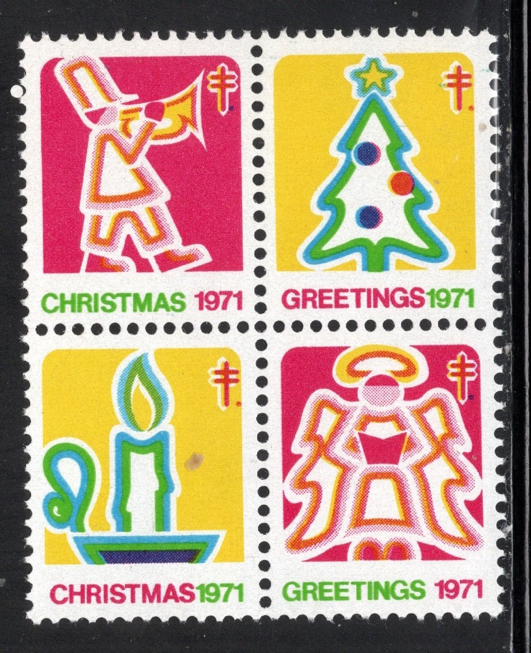 US Stamp Scott #WX245, Christmas Seals 1971, Block of 4, MNH