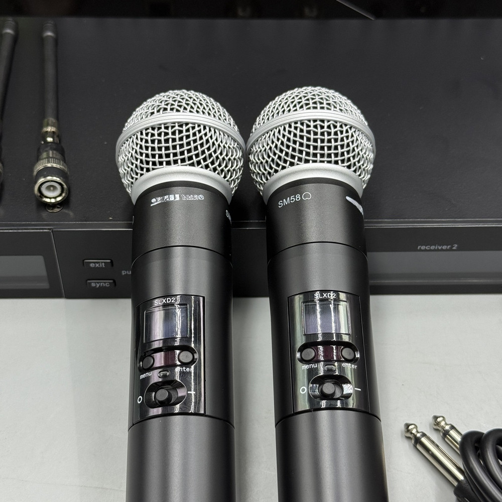 Compatible with Shure SLXD24D/SM58 Dual Handheld Wireless Microphone System US