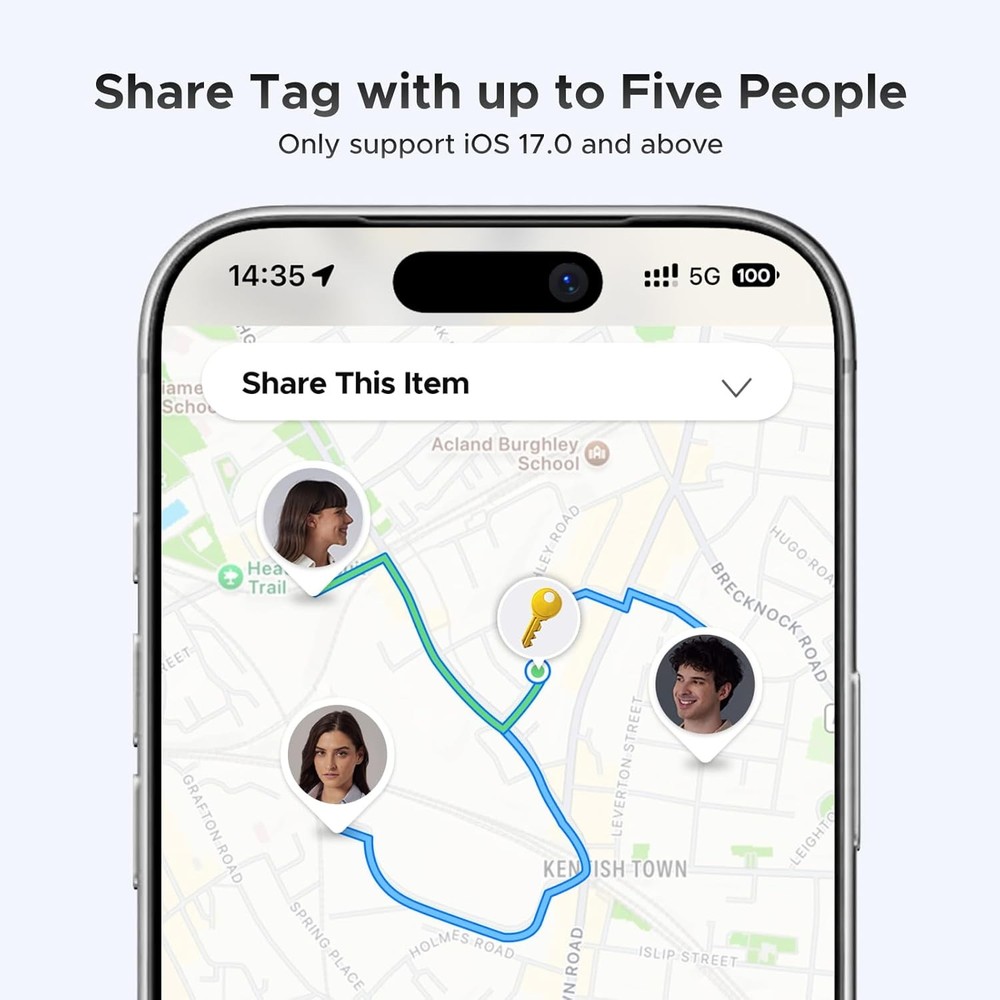 UGREEN FineTrack Air Tracker Tags (iOS Only) 4 Pack, 2-Year Replaceable Battery