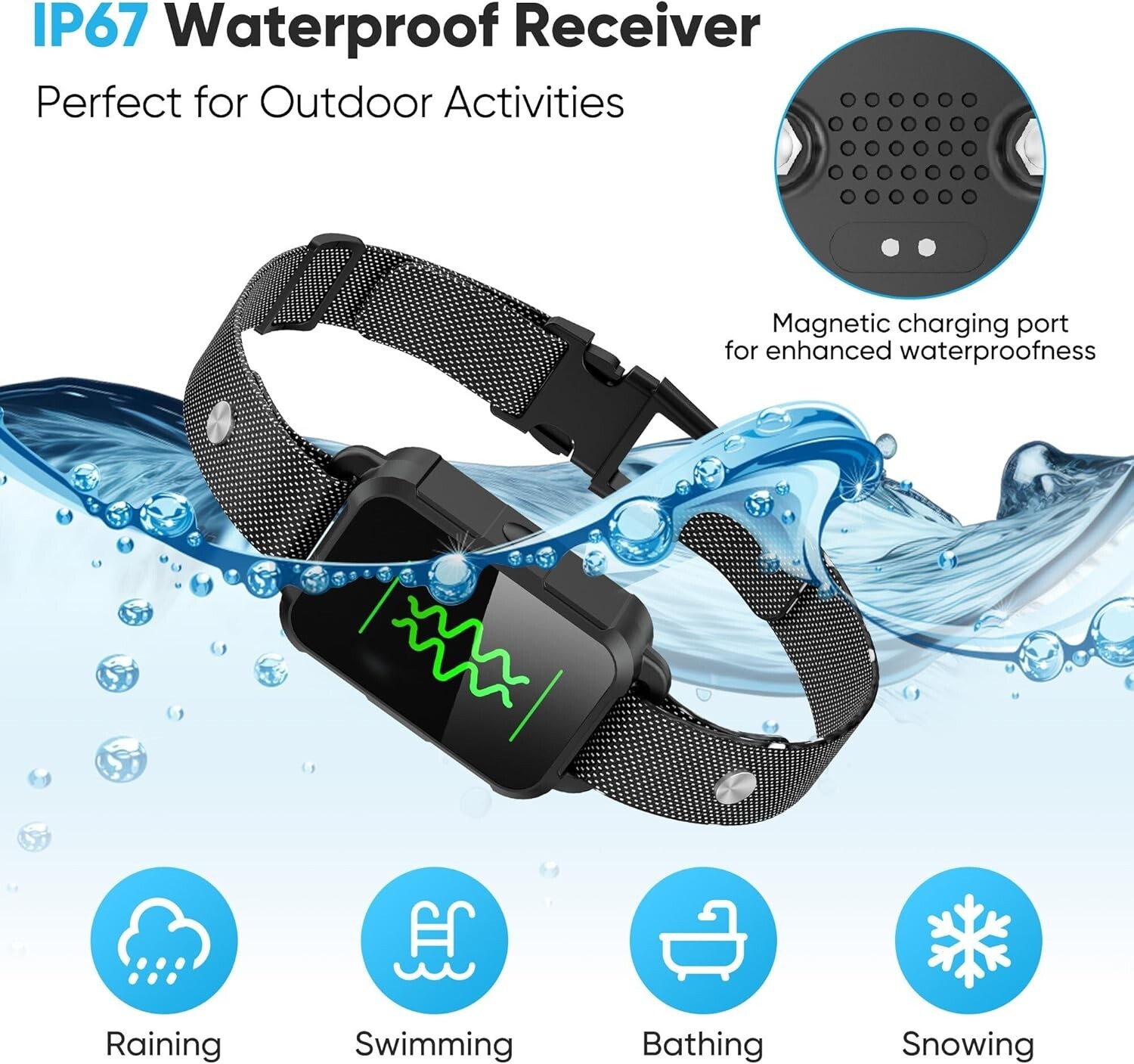 Dog Shock Collar - Dog Training Collar with Remote 2000FT, Rechargeable Smart