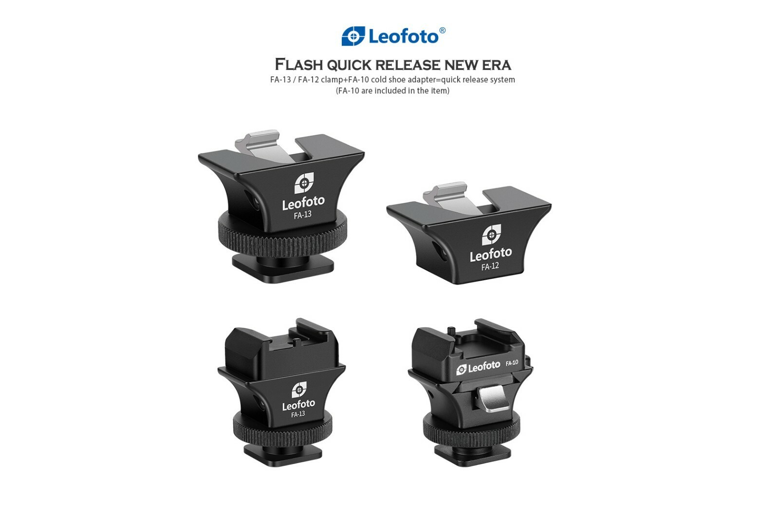 Leofoto FA-13+FA-10 Cold Shoe and Hot Shoe Adapter