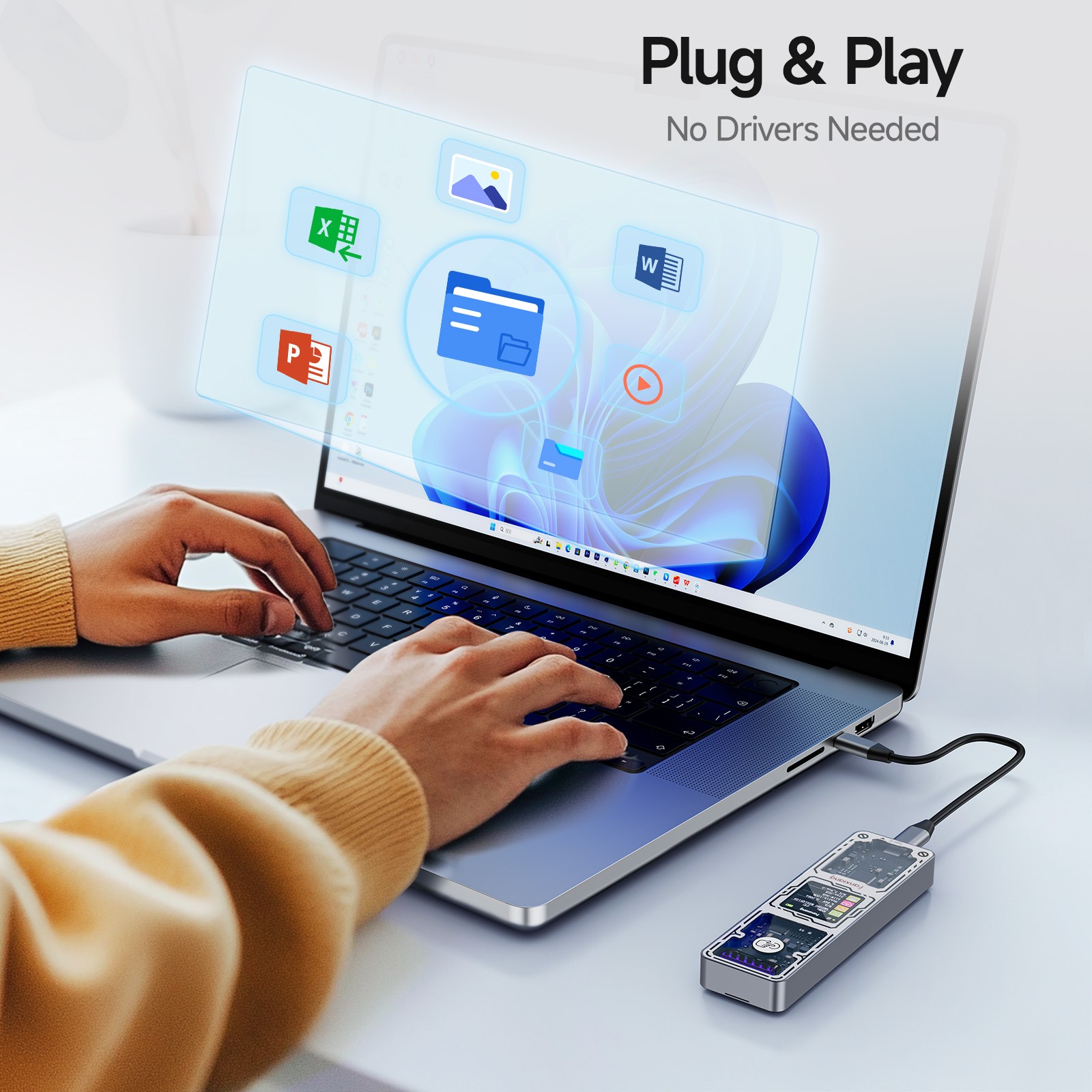 Fanxiang M.2 NVMe External SSD Enclosure USB3.2 10Gbps For 2230/2242/2260/2280