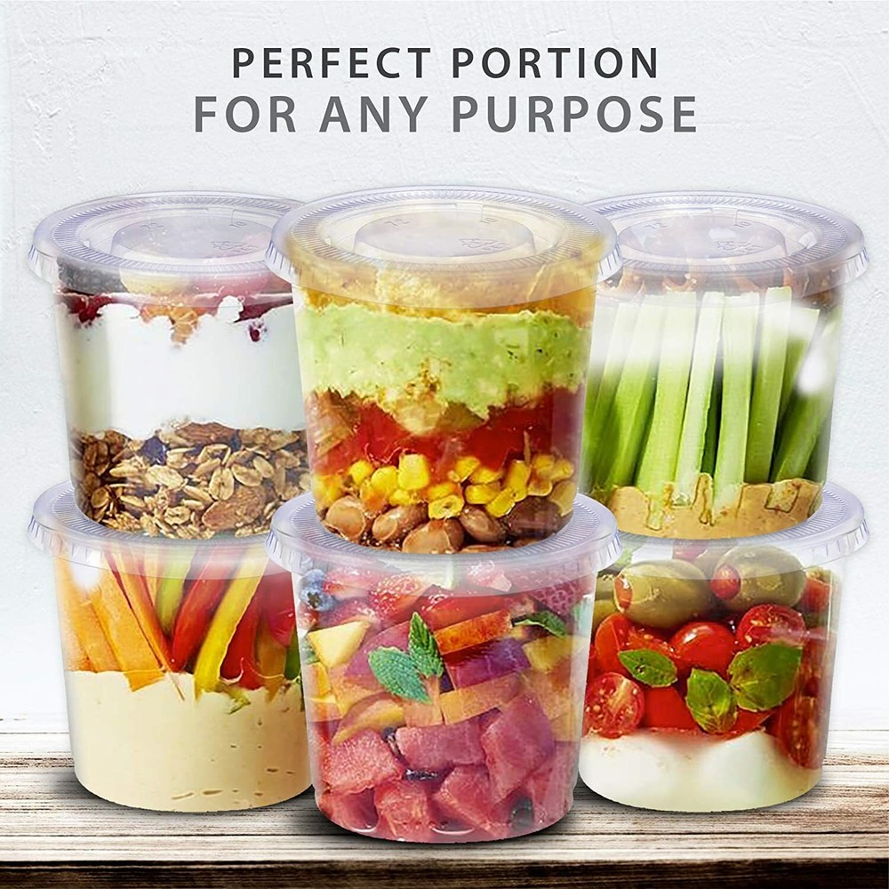 [5.5oz-200 set] Disposable Clear Plastic Cups with Lids.