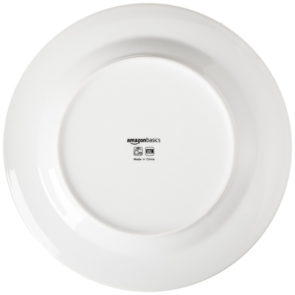 Amazon Basics 16-Piece Porcelain Dinnerware Set, Microwave 16-Piece, White