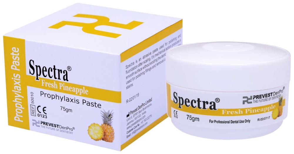 Prevest Denpro Spectra Prophyaxis Paste Fresh Pineapple With Fluoride 75g Jar