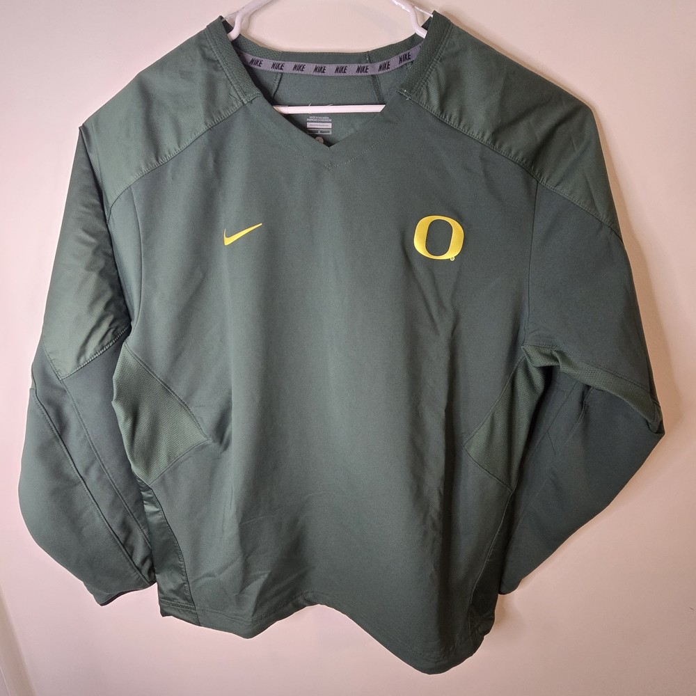 Oregon Ducks Nike Pullover Jacket mens Large v neck Green High Performance