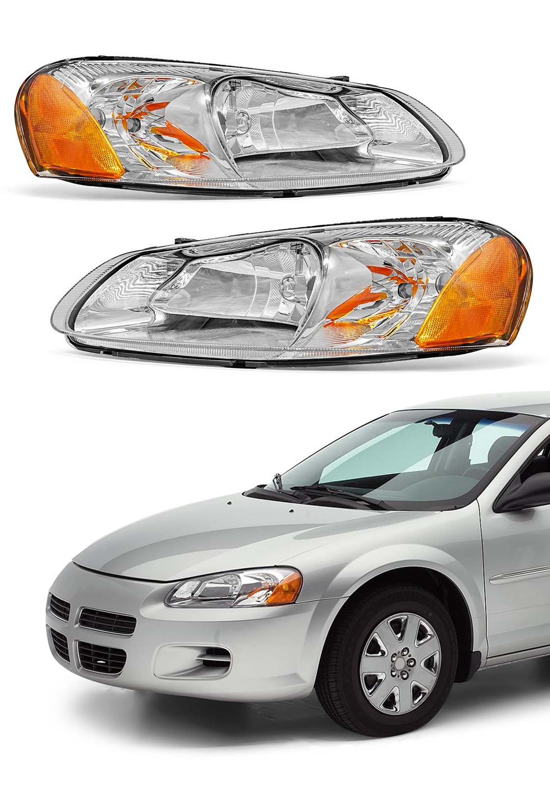 for 2001 2002 2003 2004 2005 2006 Dodge Stratus Sedan Headlight Assembly