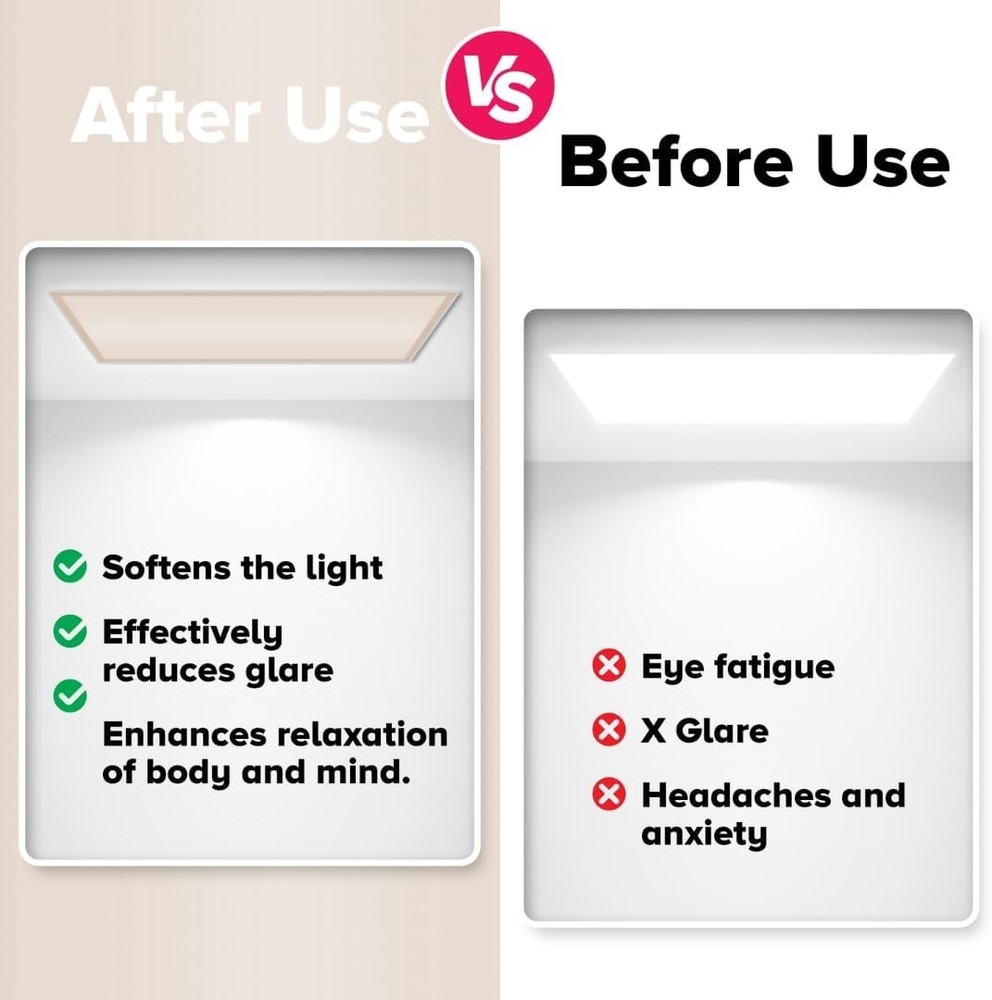 Mocha Fluorescent Light Filter Covers - 4 Pack for Glare Reduction