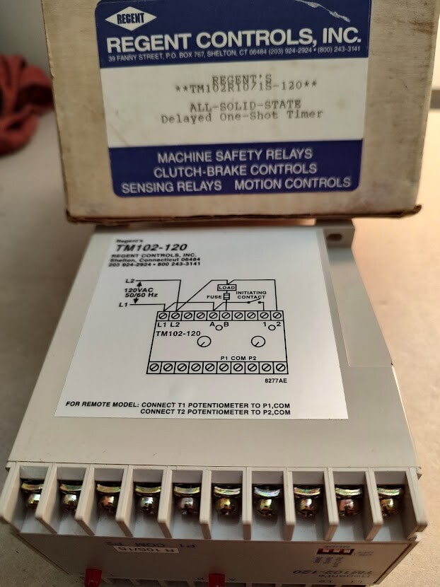 REGENT CONTROLS TM 102-120 ALL-SOLID-STATE ONE-SHOT TIMER NEW IN BOX
