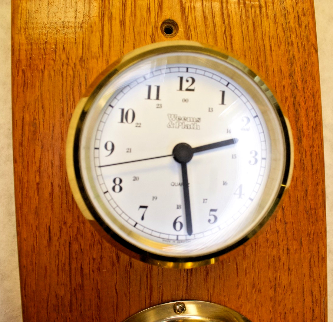 Weems & Plath solid brass quarts ship clock + berometer duo wall mounted