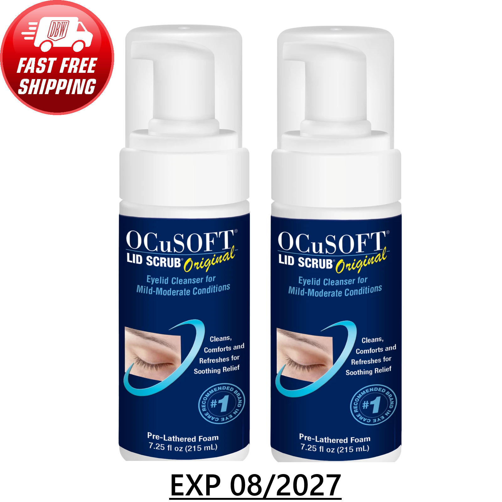 OCuSOFT Lid Scrub Original Foaming Eyelid Cleanser 7.25 fl.oz. - 2 PACK