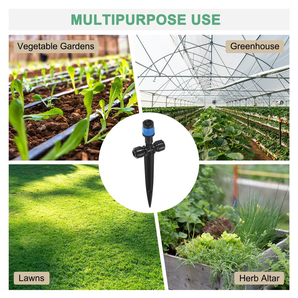 12-Pack Drip Irrigation Emitters, Adjustable 360 Degree Drippers, Blue